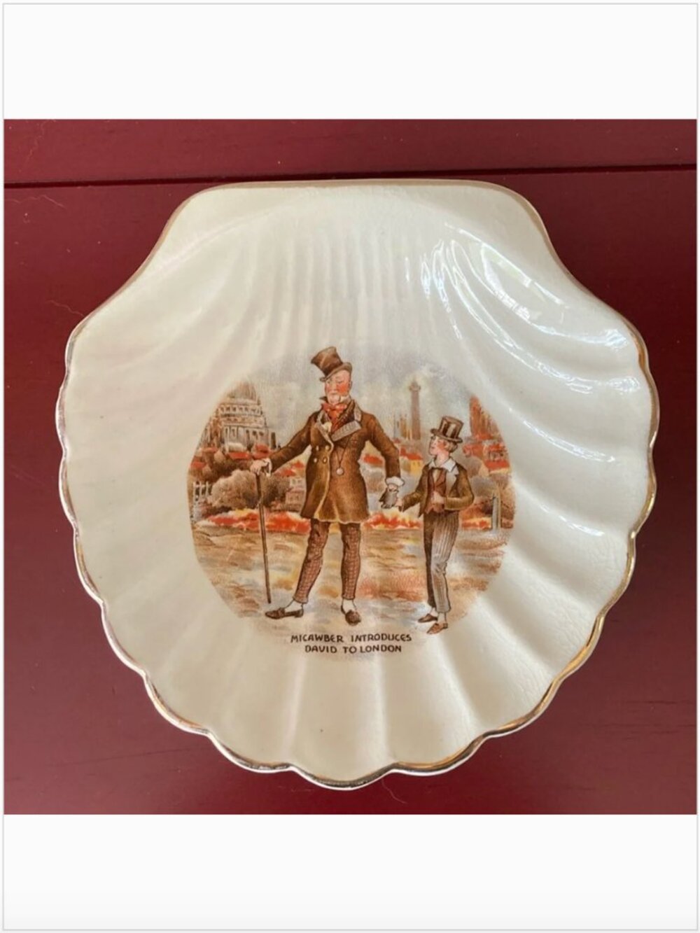 2 For $10 /  Vintage "Micawber and David" (Dickens) Sandland Ware Plate